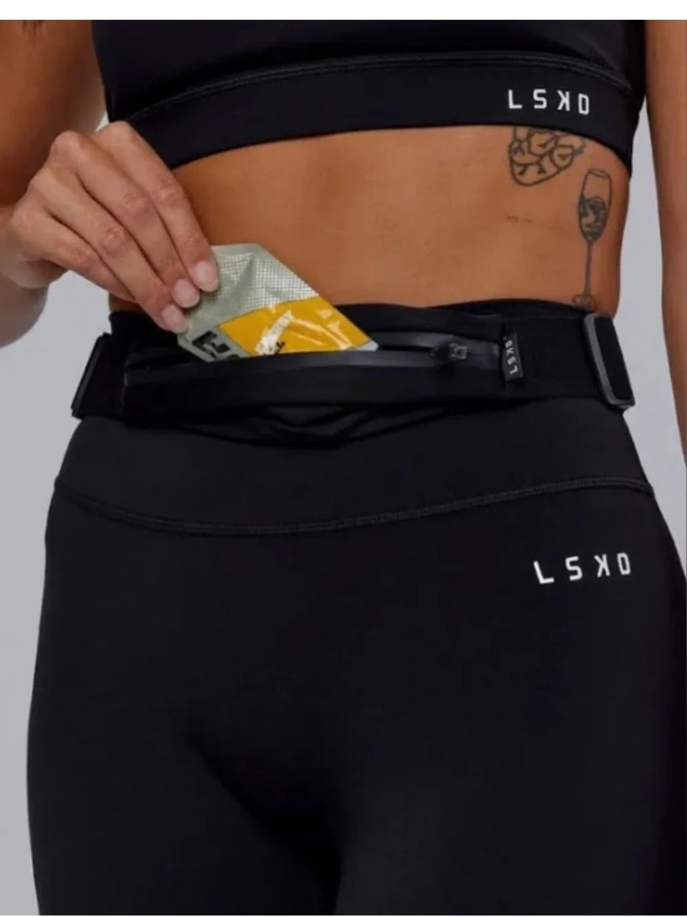 LSKD Rep Run Belt Black NWT running activewear pouch bag fanny pack